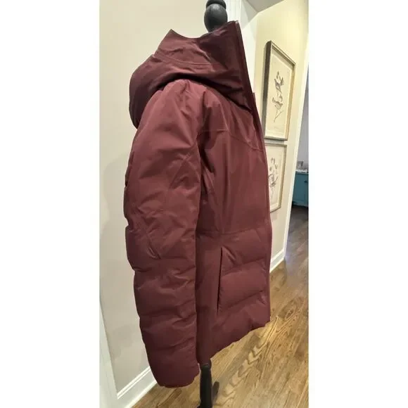 Lululemon NWOT Sleet Street Down Coat Eggplant Hooded Puffer Sz 8 - Picture 5 of 9